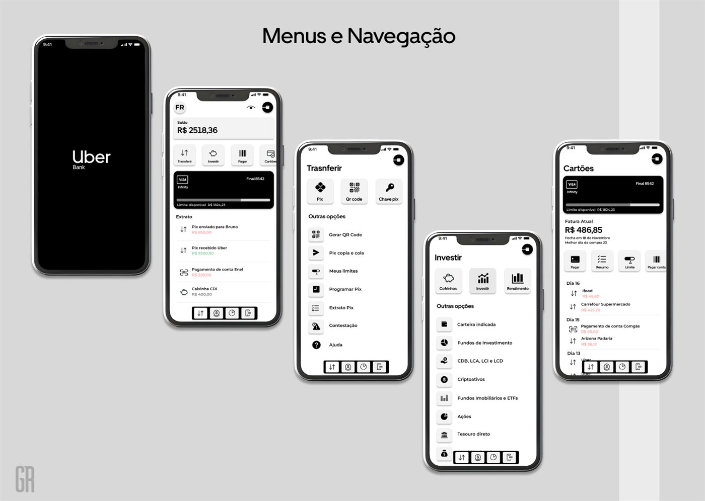Uber Bank — tela de interface 09